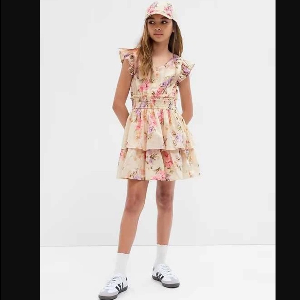 Gap x LoveShackFancy Girls Dress with Ruffled Sleeves